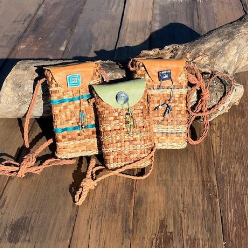 Cedar Woven Cell Phone Purse