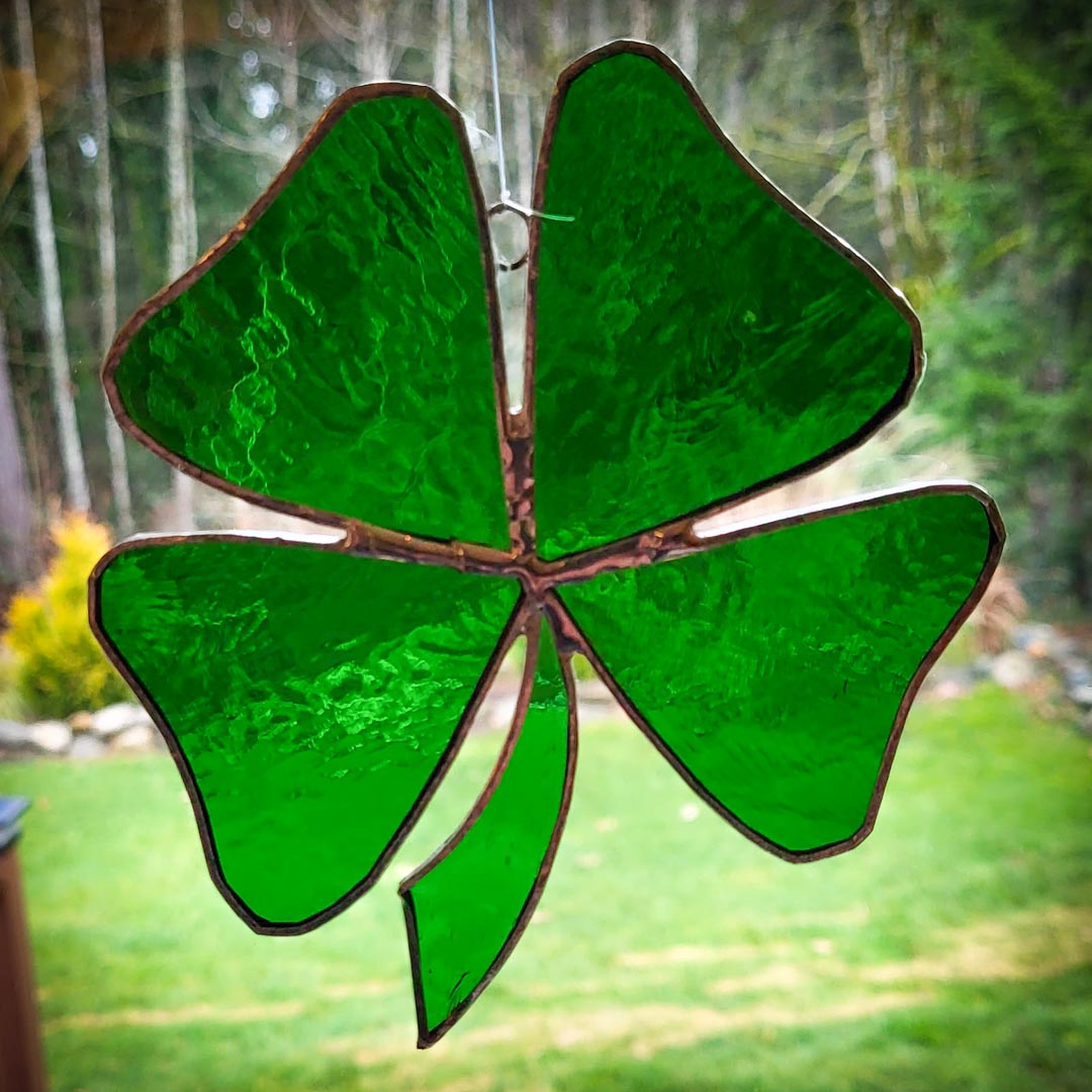 Stained Glass Shamrock: Luck of the Irish to You!