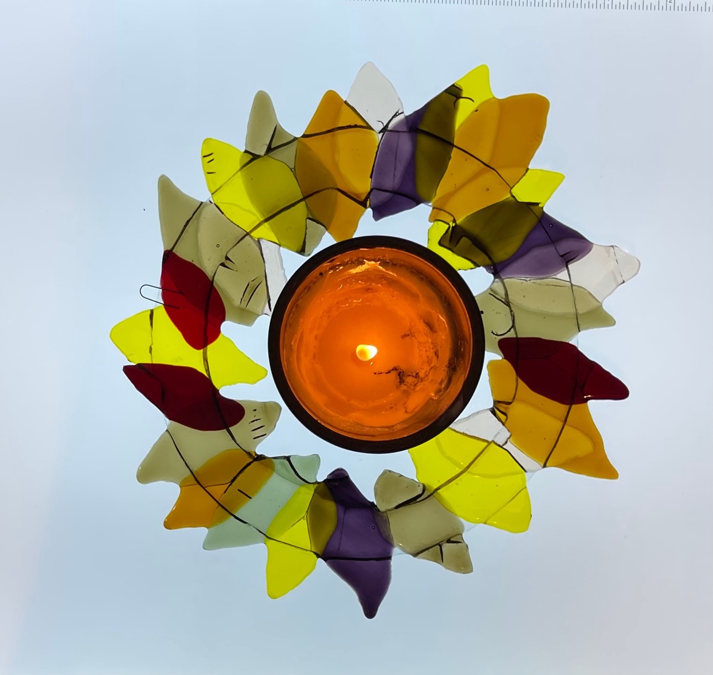Autumn Leaves Glass Wreath