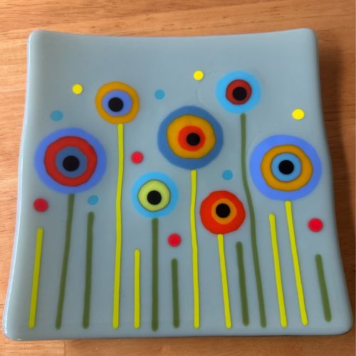 Fused Glass: Flower Garden Plate