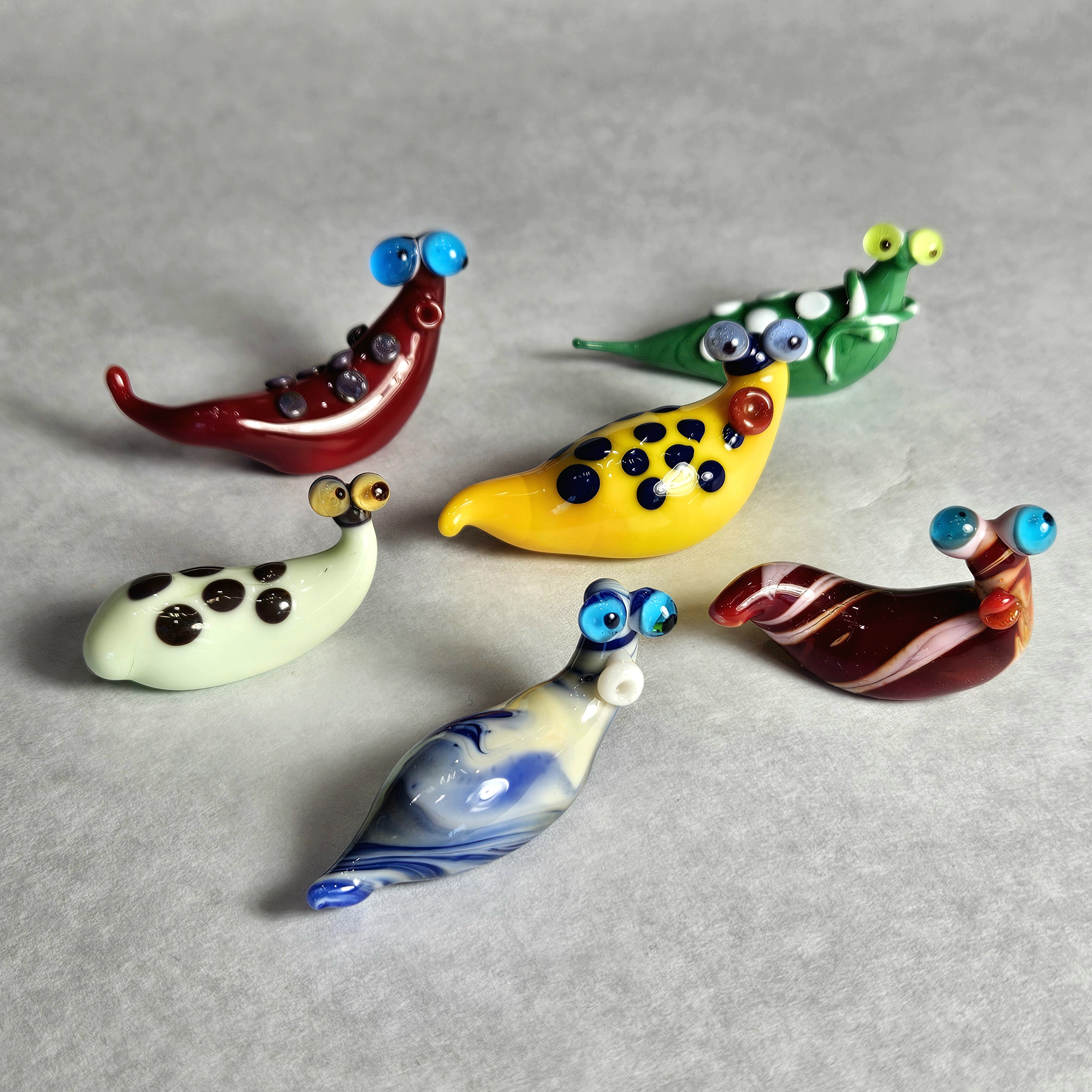 Lampworked Soft Glass Sculpture: Slugs