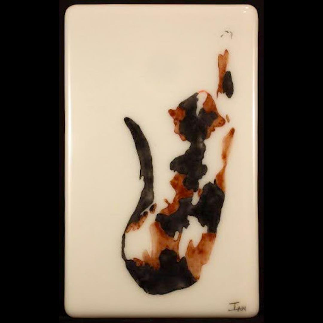 Pastel on Glass: The Calico Cat