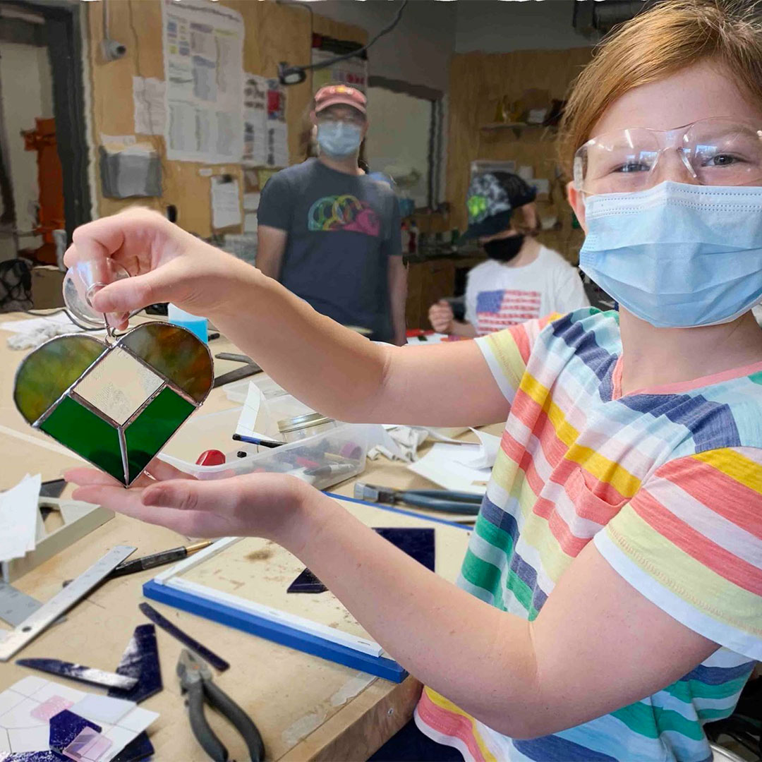 Youth: Stained Glass Heart Sun Catcher (Ages 14-18)
