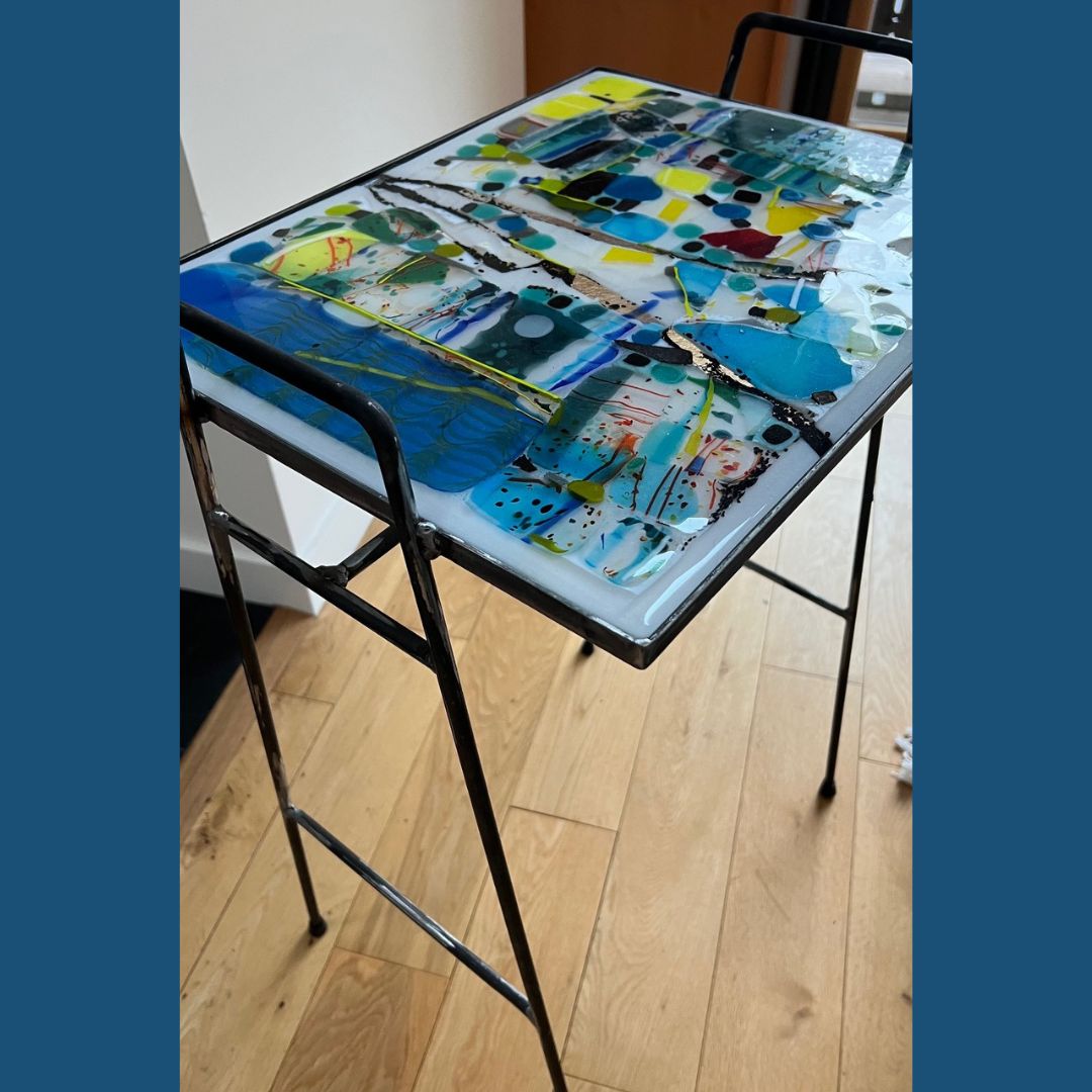 Welding: Metal Side Table with Fused-Glass Top